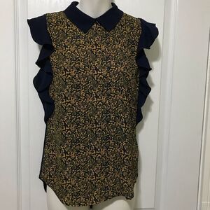 New RW&CO Blouse Ruffles Sleeveless Top Xxs